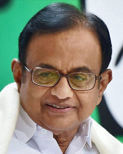 P.Chidambaram in a press conference