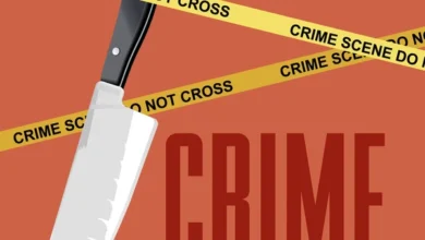 दिल्ली के पांडव नगर में चाकू की नोक पर कार लूट, पुलिस जांच में जुटी 1 bloody knife crime scene vector 600nw 2012044769