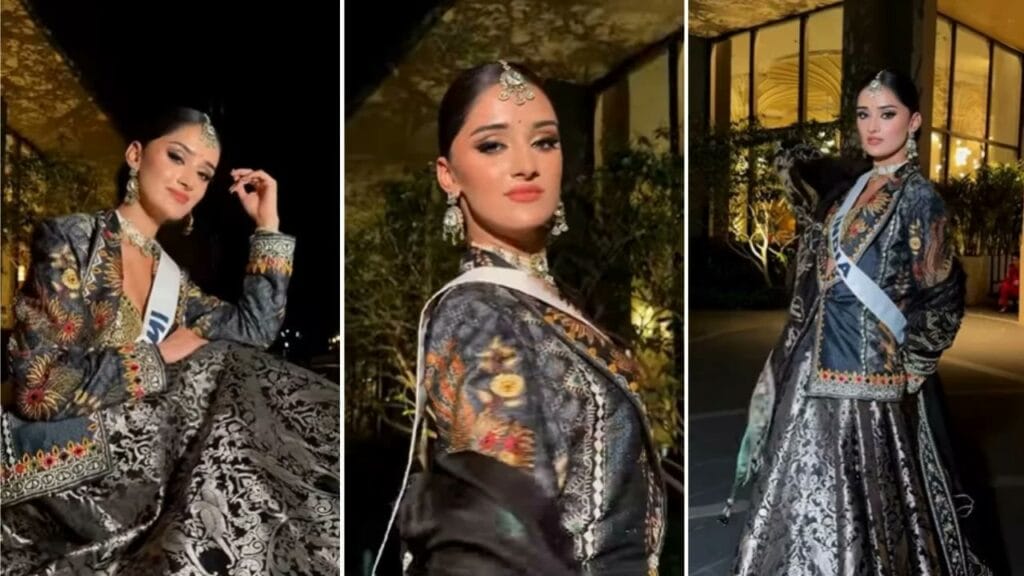 मिस यूनिवर्स 2025 में मनिका विश्वकर्मा का शाही ट्रेडिशनल लुक छाया 1 india