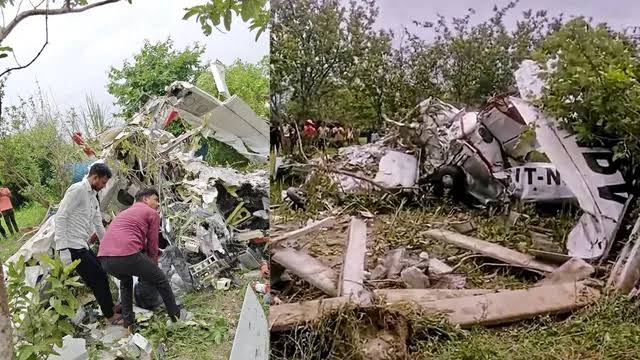 कानपुर में गंगा किनारे ट्रेनर विमान क्रैश, 2 पायलटों की मौत 1 UP