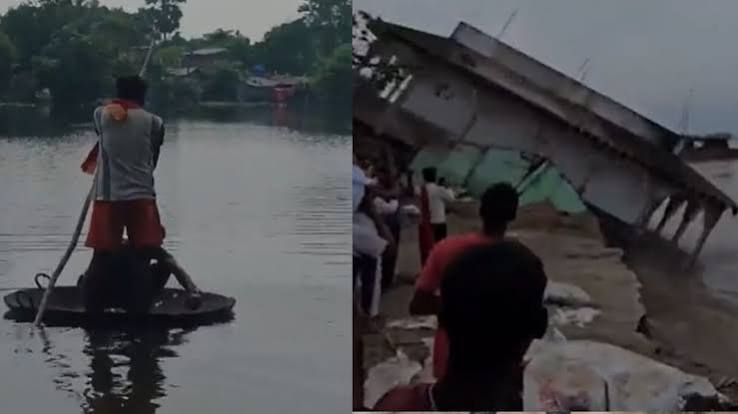 बिहार में बाढ़ का कहर, 13 जिले जलमग्न; भागलपुर में 100 साल पुराना मंदिर गंगा में समाया 1 images 4 7